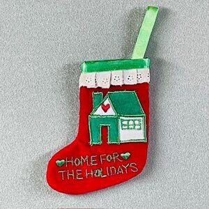 Vtg 1986 Dakin Mini Christmas Stocking Home For The Holidays Cottagecore